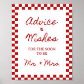 8x10インチアドバイスとウィッシュ手書きブライダルシャワー ポスター (正面)