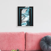 8x10インチトレンド抽象芸術アートキャンバス白黒ブルー キャンバスプリント (インサイチュ (リビング))