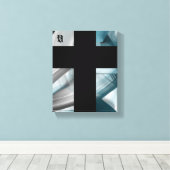 8x10インチトレンド抽象芸術アートキャンバス白黒ブルー キャンバスプリント (インサイチュ (ウッドフロア))