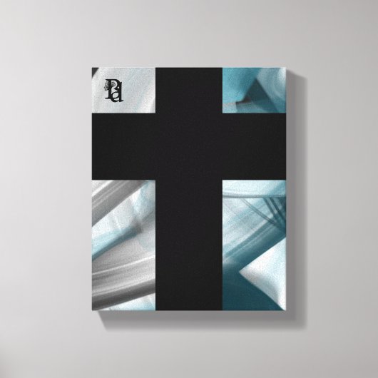 8x10インチトレンド抽象芸術アートキャンバス白黒ブルー キャンバスプリント (正面)