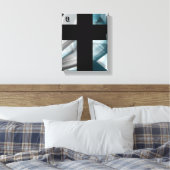 8x10インチトレンド抽象芸術アートキャンバス白黒ブルー キャンバスプリント (インサイチュ (寝室))