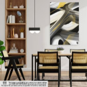 8x10インチトレンド抽象芸術アートキャンバス白黒金ゴールド キャンバスプリント