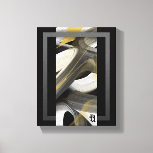 8x10インチトレンド抽象芸術アートキャンバス白黒金ゴールド キャンバスプリント (正面)