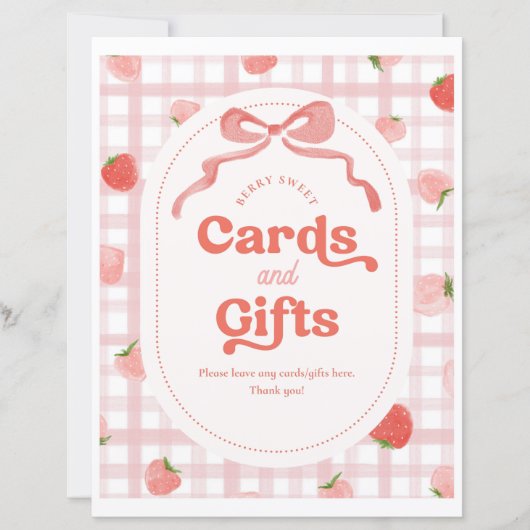 8x10インチベリーカードとギフトサイン (正面)