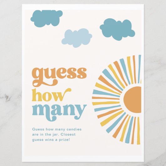 8x10インチ太陽はゲームの記号の数を推測 (正面)