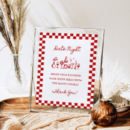 8x10インチ手書き波打ち日縁どの夜のアイディア ポスター