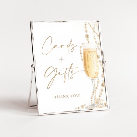 8x10インチ真珠およびプロセッコカードとギフトサイン ポスター