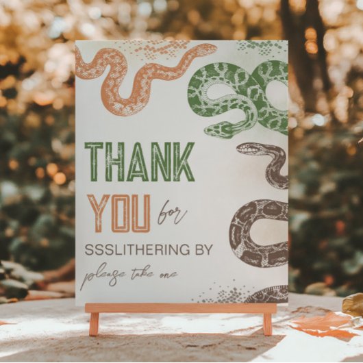 8x10インチ編集可能スネークパーティー好意サイン