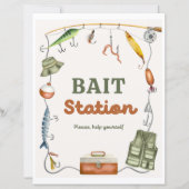 8x10インチ魚釣りパーティーベイトステーションサイン (正面)