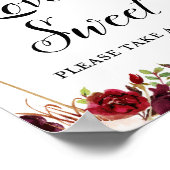 8x10インチBurgundy Bohoフローラ標識 ポスター (角)