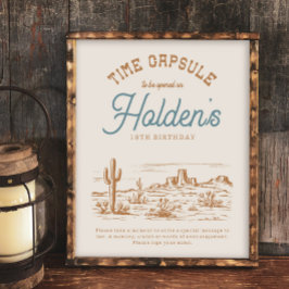 8x10カウボーイタイムカプセル標識
