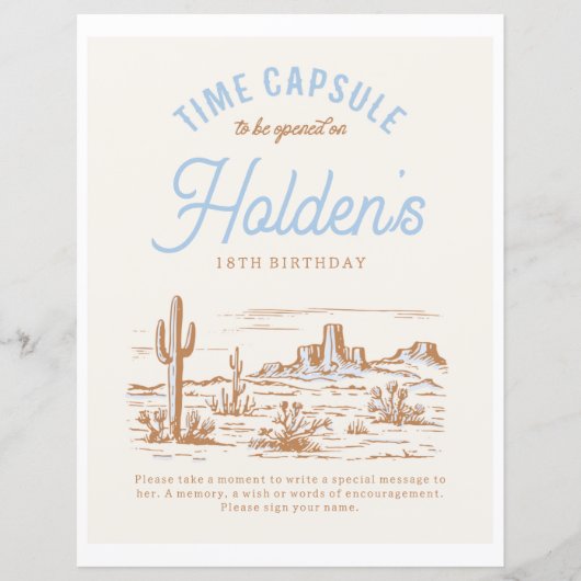 8x10カウボーイタイムカプセル標識 (正面)