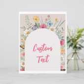 8x10カスタムワイルドフラワーパーティー標識 (スタンド正面)
