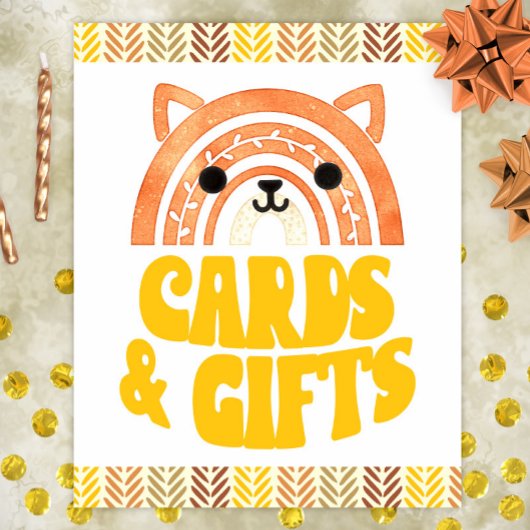 8x10カード&ギフトボホウッドランドキツネ誕生日 ポスター