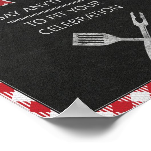 8x10バックヤードBBQ誕生日カスタムテーブル記号 ポスター (角)