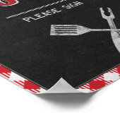 8x10バックヤードBBQ誕生日ゲストブックテーブルサイン ポスター (角)