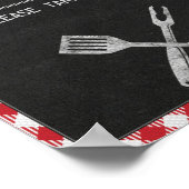 8x10バックヤードBBQ誕生日テーブル記号を引き付け ポスター (角)