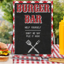 8x10バックヤードBBQ誕生日バーガーバーテーブルサイン ポスター