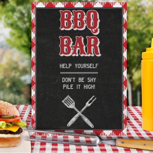 8x10バックヤードBBQ誕生日BBQバーテーブル記号 ポスター