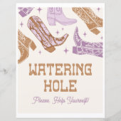 8x10パープル女性のカーボーイ灌水ホールサイン (正面)