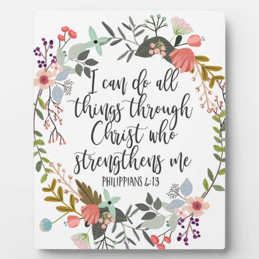 8x10ピリピ4:13わたしは全てのことを行うことができる。 フォトプラーク (正面)