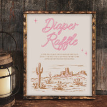 8x10ピンク西おむつラッフルサイン