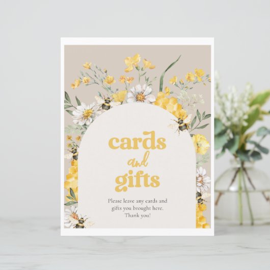 8x10プリントワイルドフラワービーカード&ギフトサイン (スタンド正面)