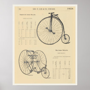 8X10ヴィンテージの自転車の三輪車カタログのページ ポスター
