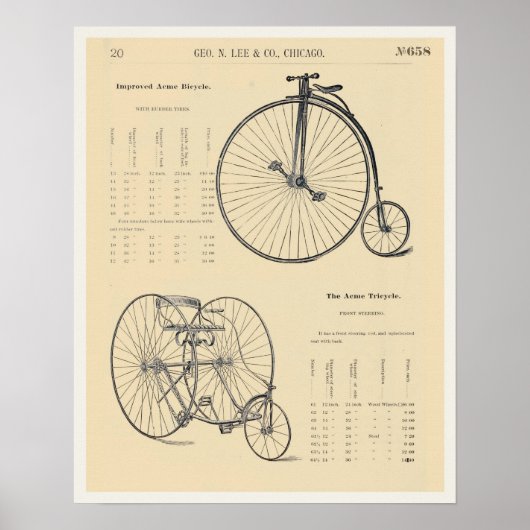 8X10ヴィンテージ三輪車カタログページ ポスター (正面)