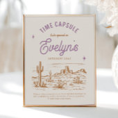 8x10女性のカーボーイタイムカプセル標識