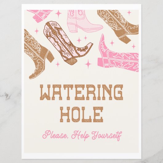 8x10女性のカーボーイ灌水ホールサイン (正面)