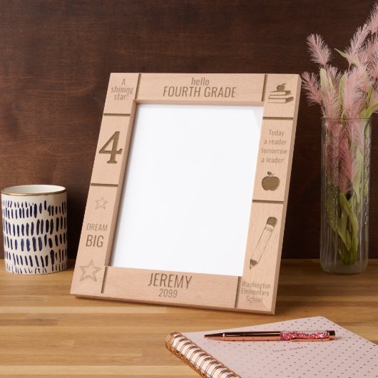 8x10小学4年生フォトカスタム レーザー彫刻フレーム (左)