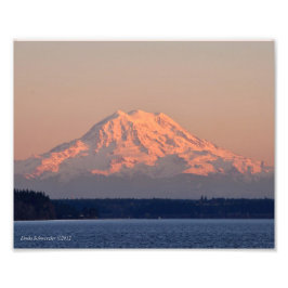 8X10山レイニアサンセット フォトプリント           