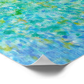 8x10抽象芸術ターコイズブルーライトイエロープリント ポスター (角)