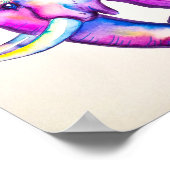 8x10水彩象カラフル象 ポスター (角)