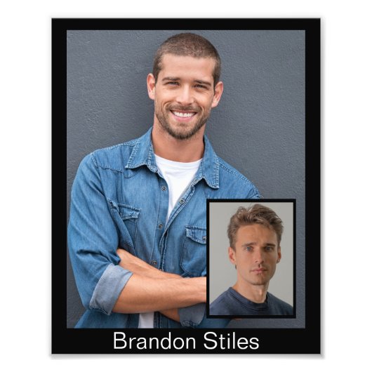 8x10演技のヘッドショットのキャスティング・コール |挿入 フォトプリント            (正面)