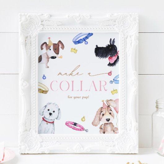 8x10犬の首輪の標識を作る