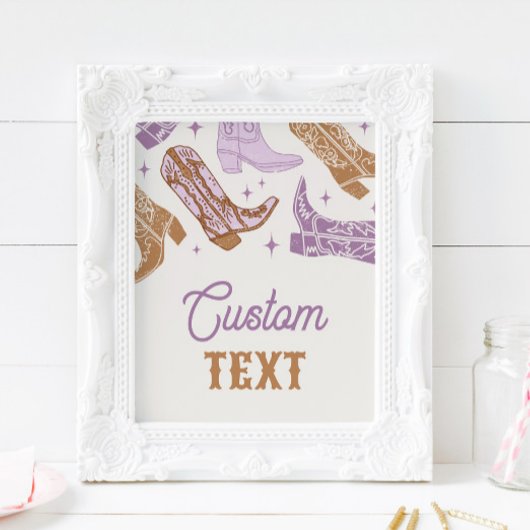 8x10編集可能パープルウェスタン記号