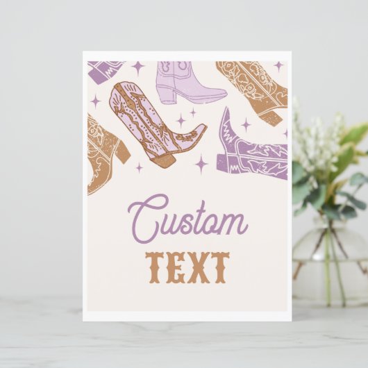 8x10編集可能パープルウェスタン記号 (スタンド正面)