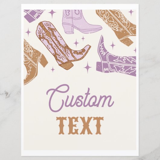 8x10編集可能パープルウェスタン記号 (正面)