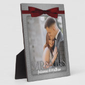 8x10赤と銀のミセスとミセス結婚の写真 フォトプラーク (側面)