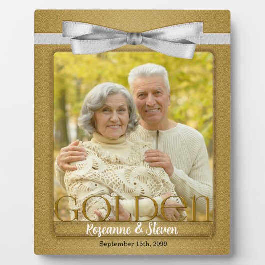 8x10黄金50周年記念写真結婚フレーム フォトプラーク (正面)