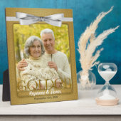 8x10黄金50周年記念写真結婚フレーム フォトプラーク (側面)