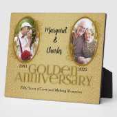 8x10 ゴールド 50周年結婚記念日写真 フォトプラーク (側面)
