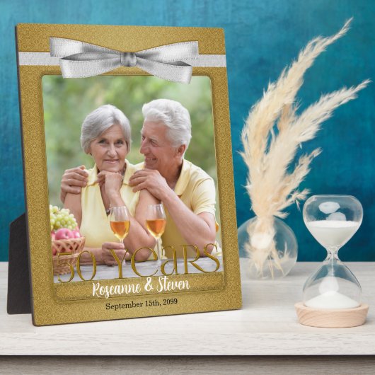 8x10 ゴールド 50周年 結婚記念日 フォトフレーム フォトプラーク (側面)