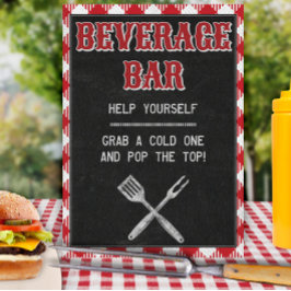 8x10 バックヤードBBQ 誕生日 ドリンクバー テーブルサイン ポスター