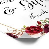 8x10" バーガンディ ボヘミア フラワープレート ポスター (角)