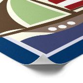 8x10 艇の海のぬりえ 幼児部屋 アートプリント ポスター (角)