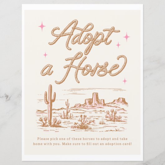 8x10 Adopt a Horse Sign (正面)