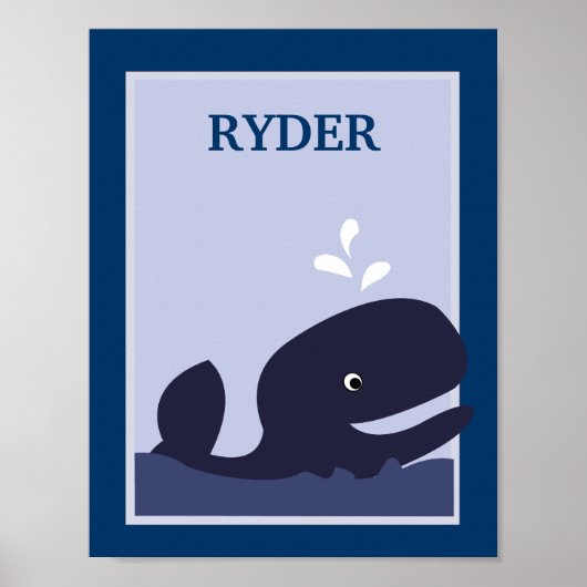 8X10 Ahoy Mate Whale Nautical Nursery Art Print ポスター (正面)